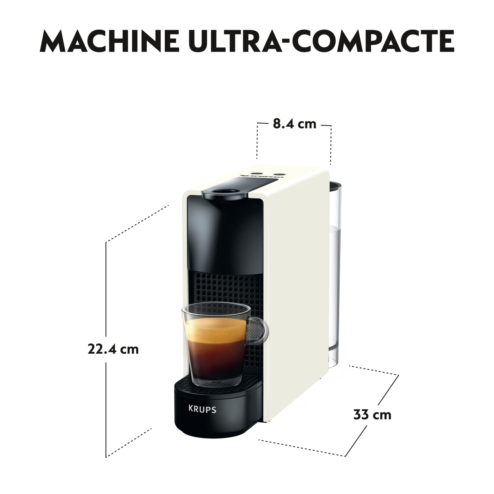 Fluxva Essenza Mini – Cafetière à capsules ultra-compacte, Blanc – visuel 5