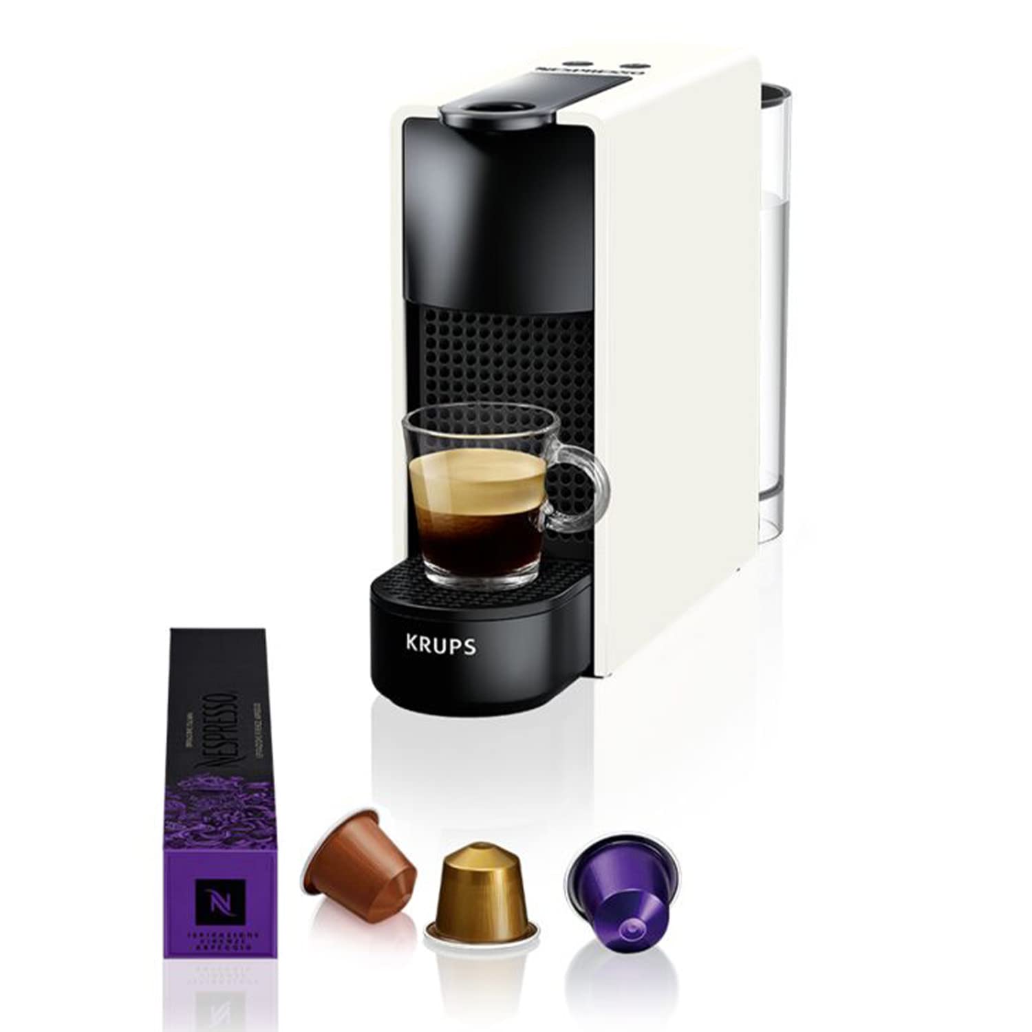 Fluxva Essenza Mini – Cafetière à capsules ultra-compacte, Blanc – visuel 1