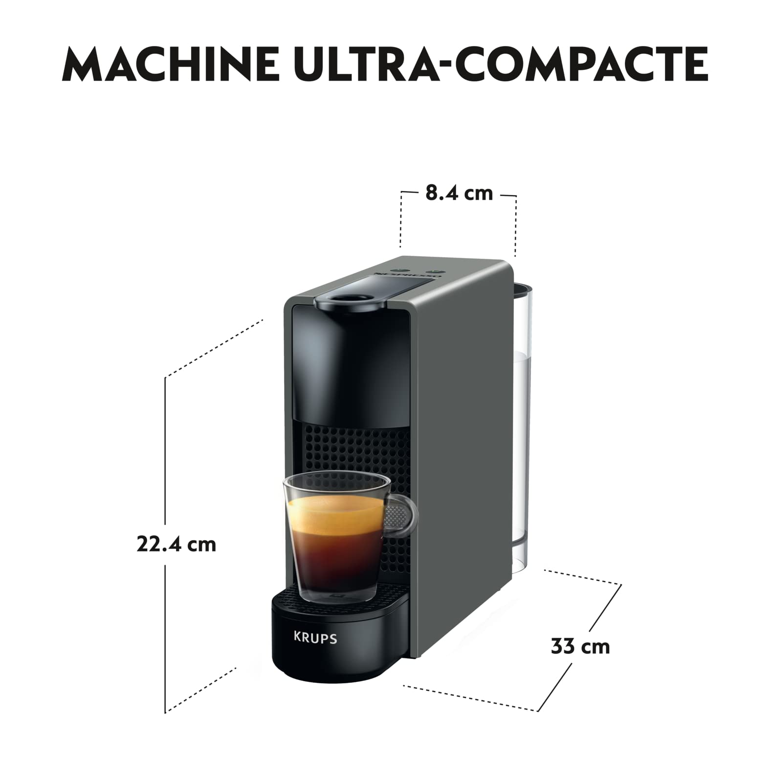 Fluxva Essenza Mini – Machine à capsules compacte, Gris Intense – visuel 5