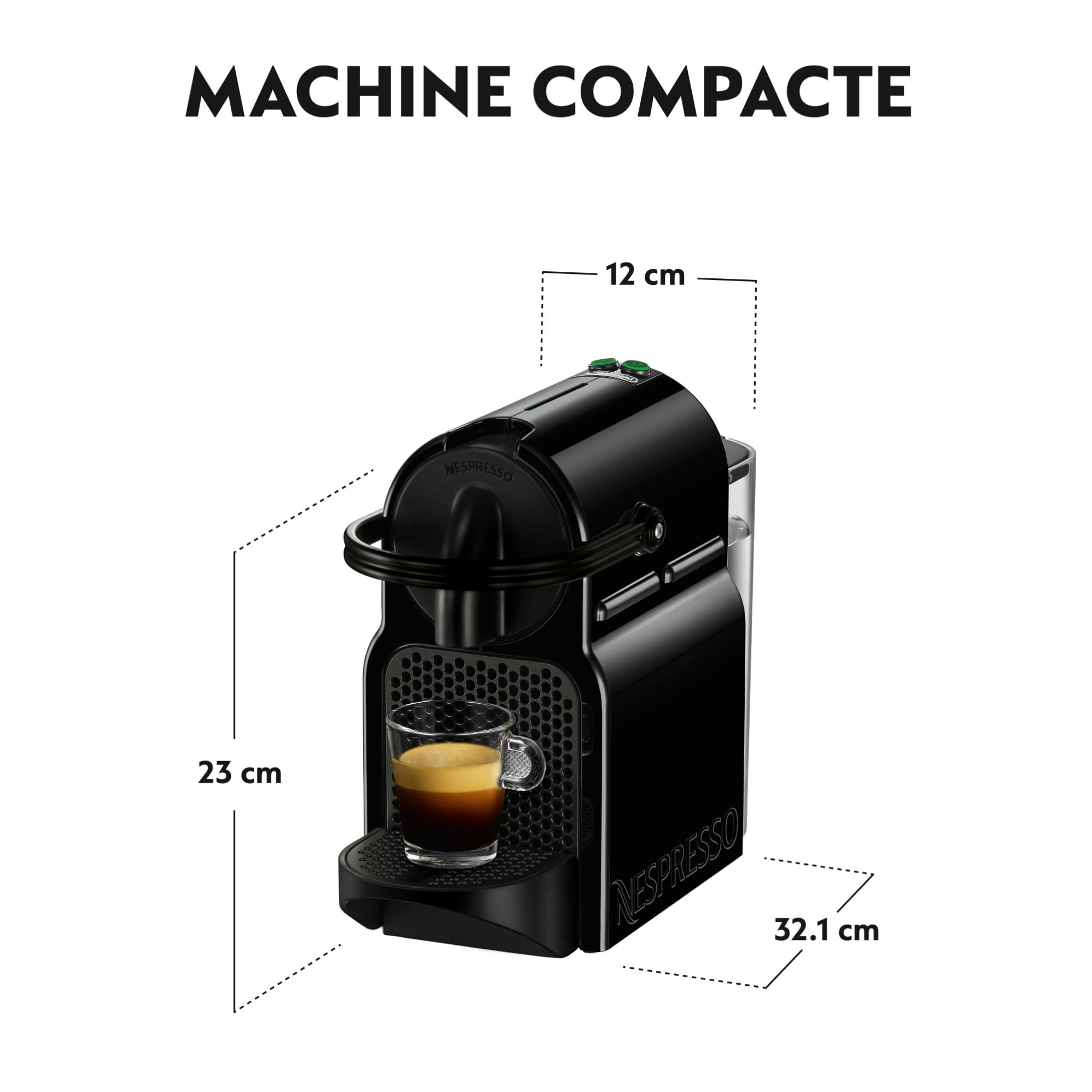 Fluxva Inissia – Machine à café à capsules une tasse, 19 bars, Noir – visuel 6