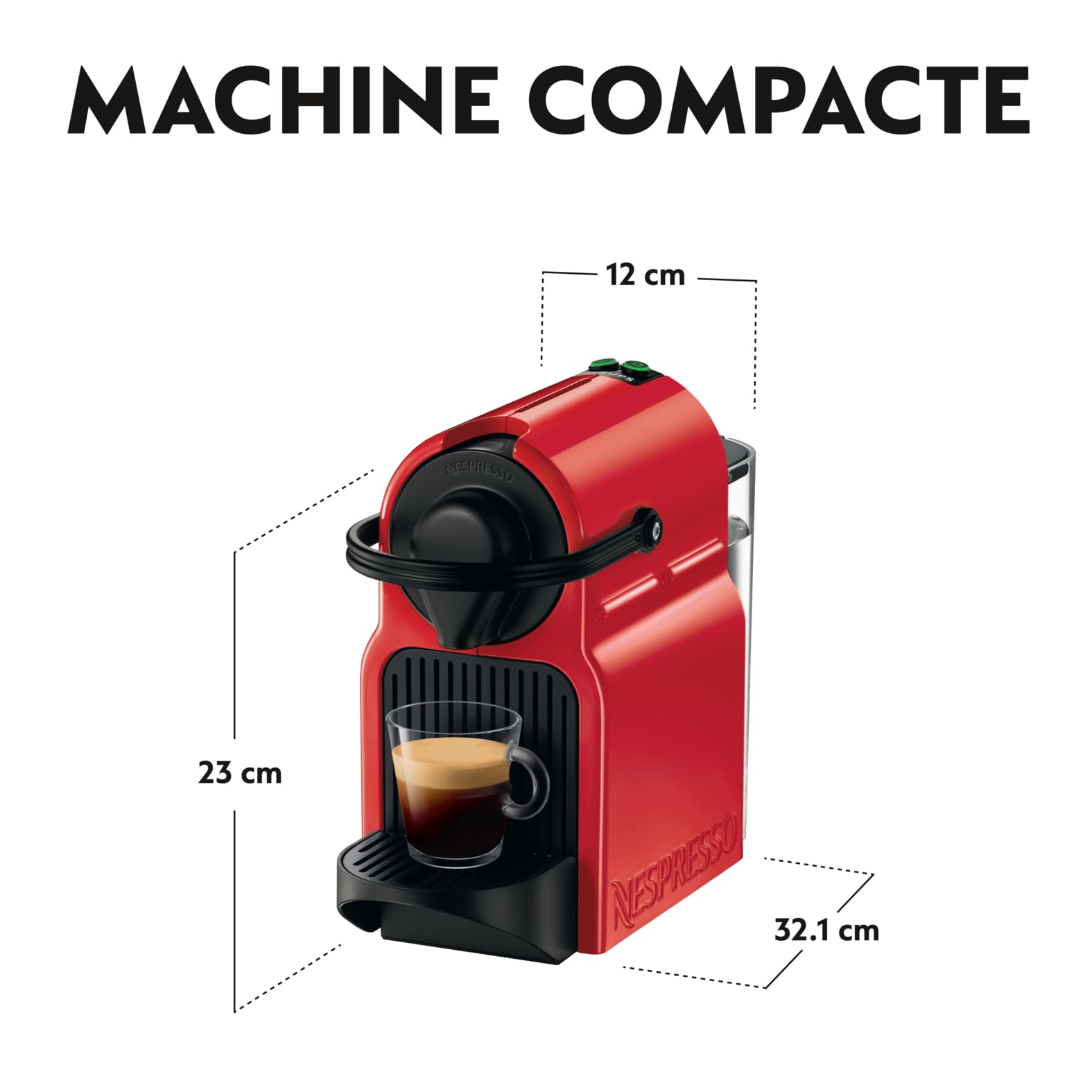 Fluxva Inissia – Cafetière espresso à capsules, Rouge – visuel 5