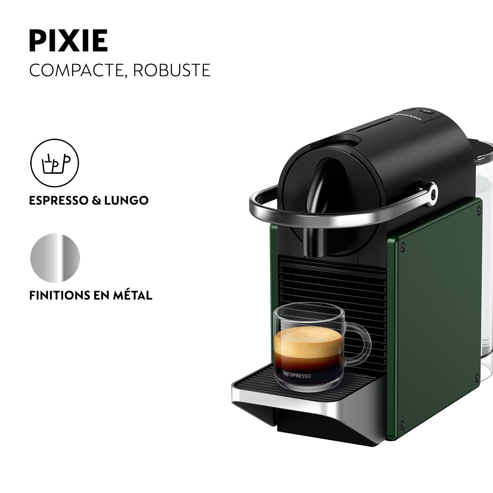 Fluxva Pixie – Machine à café à capsules, habillage métal, Vert Foncé – visuel 6