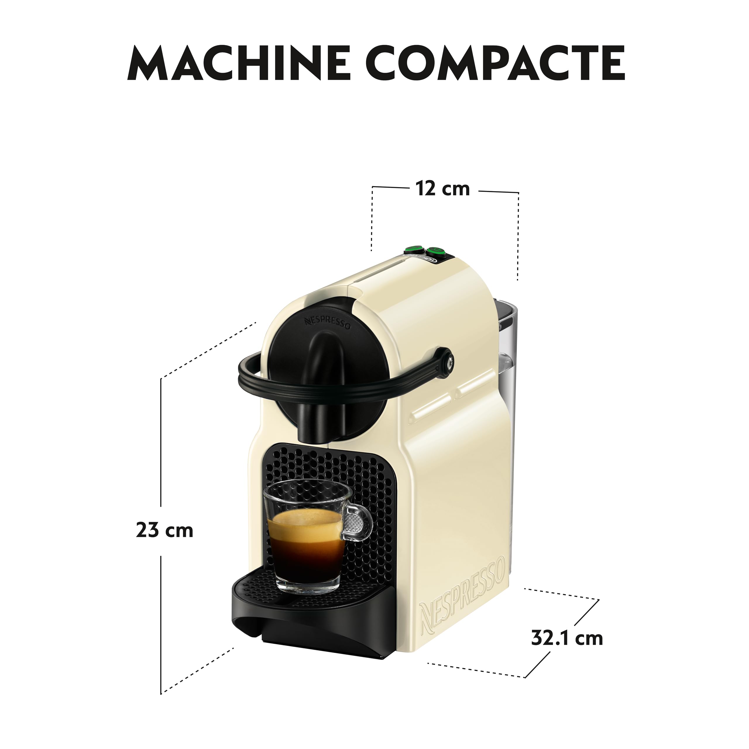 Fluxva Inissia – Machine à café à capsules compacte, 19 bars, Crème Vanille – visuel 2